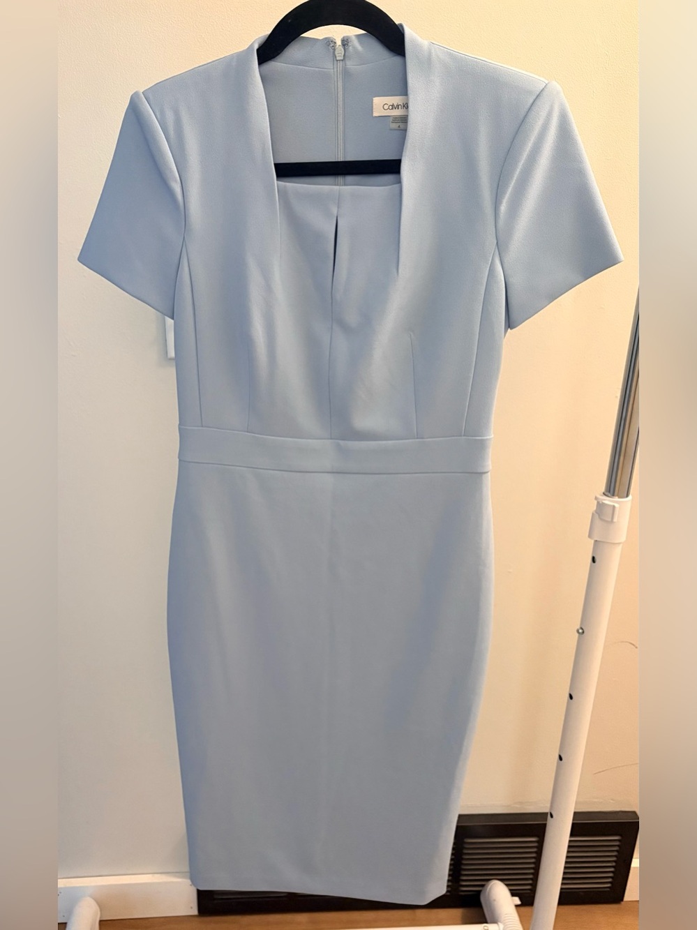 Calvin Klein Pale Blue Short-Sleeve Sheath Dress